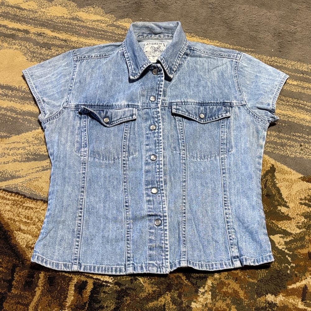 Andrews Blues 80’s Vintage Snap Closure Jean Short Sleeve Shirt